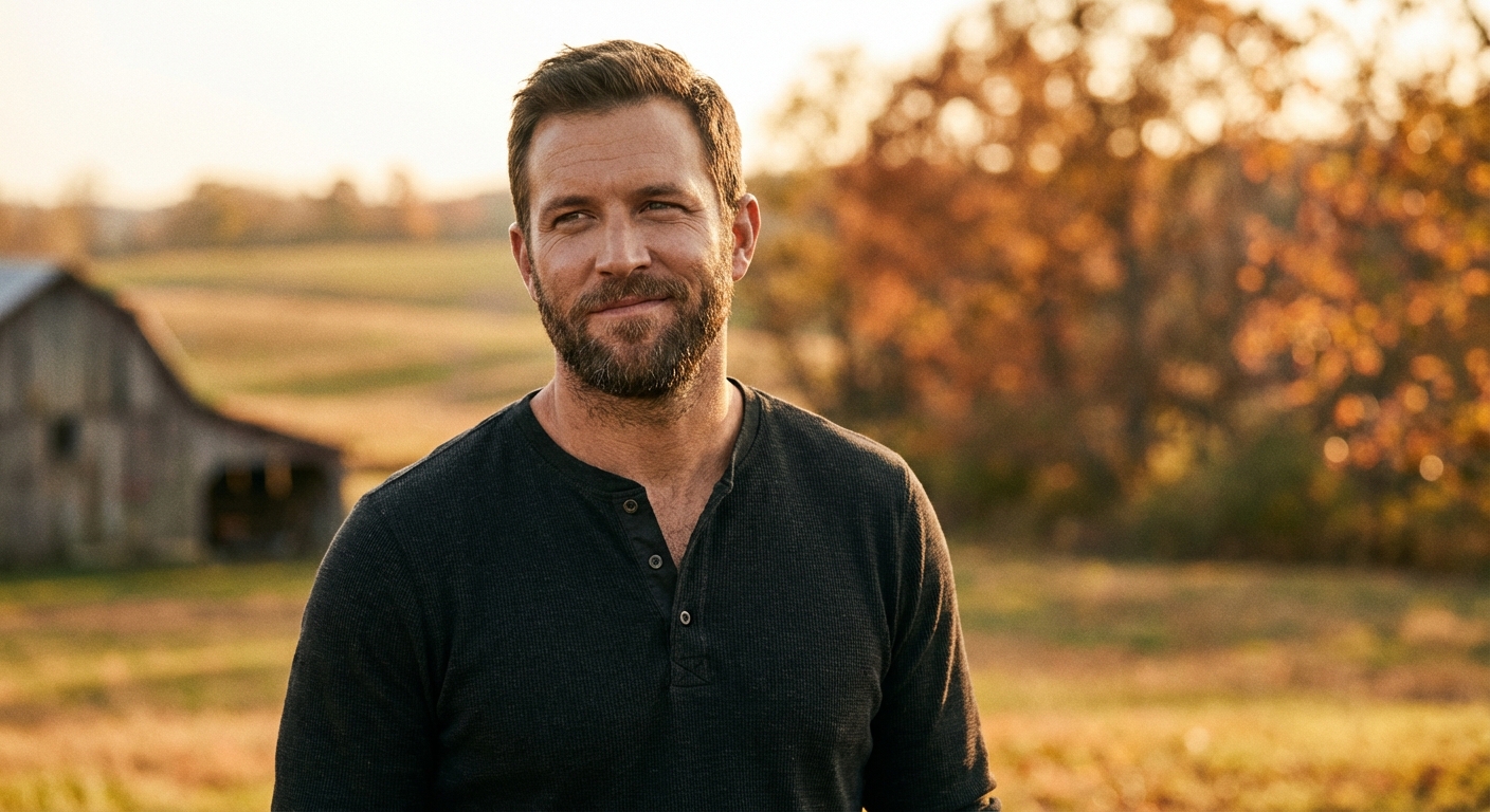 Confident man outdoors at golden hour
